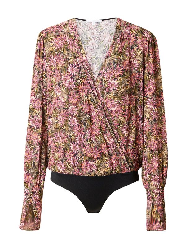 PATRIZIA PEPE PATRIZIA PEPE Риза боди 'CAMICIA'  каки / орхидея / черно / бяло