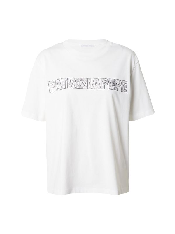 PATRIZIA PEPE PATRIZIA PEPE Тениска 'MAGLIA'  черно / бяло