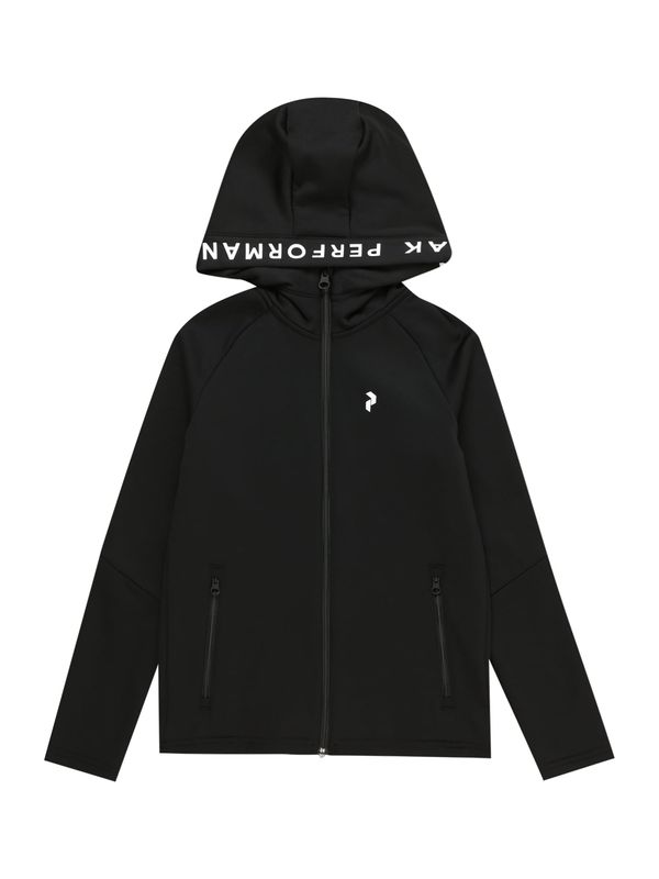 PEAK PERFORMANCE PEAK PERFORMANCE Спортна жилетка с качулка 'Rider'  черно / бяло