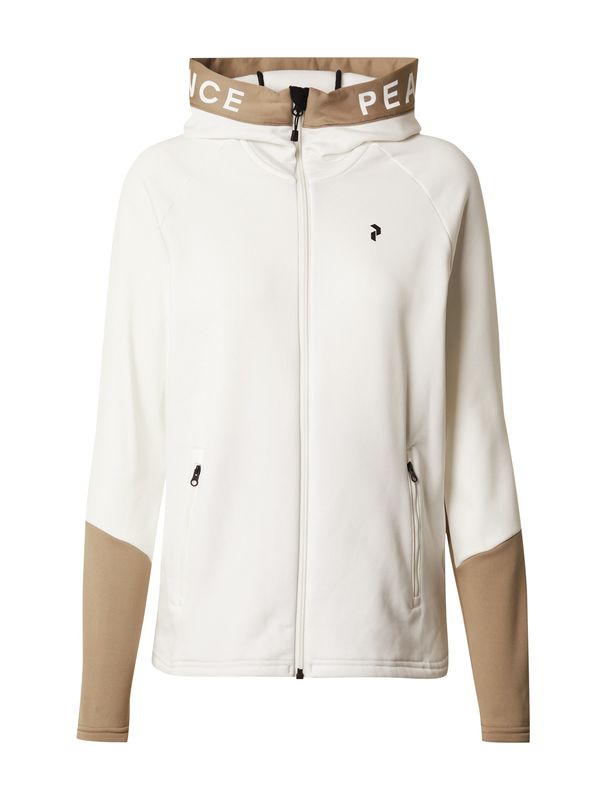 PEAK PERFORMANCE PEAK PERFORMANCE Спортна жилетка с качулка 'Rider'  камел / светлобежово / черно / бяло