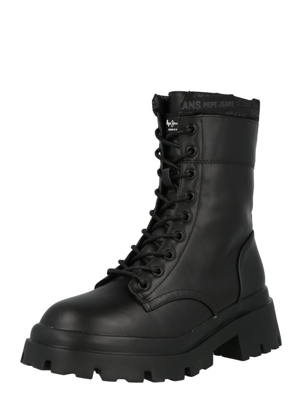 Pepe Jeans Pepe Jeans Ниски ботуши с връзки 'LOL PAD'  черно / бяло