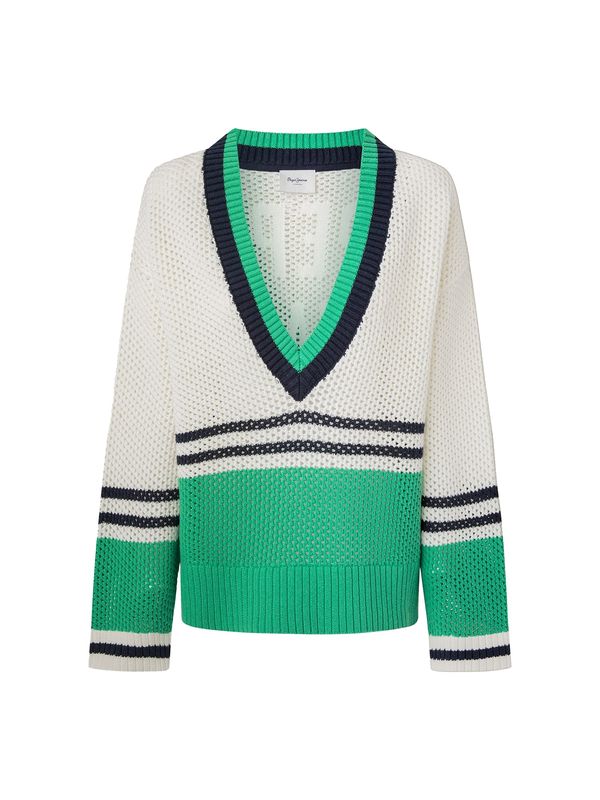 Pepe Jeans Pepe Jeans Пуловер 'GREY'  зелено / черно / бяло