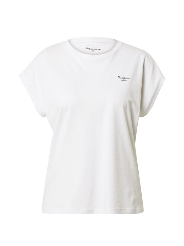 Pepe Jeans Pepe Jeans Тениска 'Bloom'  черно / бяло