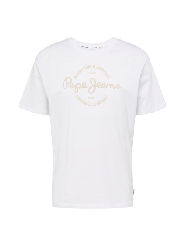 Pepe Jeans Pepe Jeans Тениска 'CRAIGTON'  бежово / бяло
