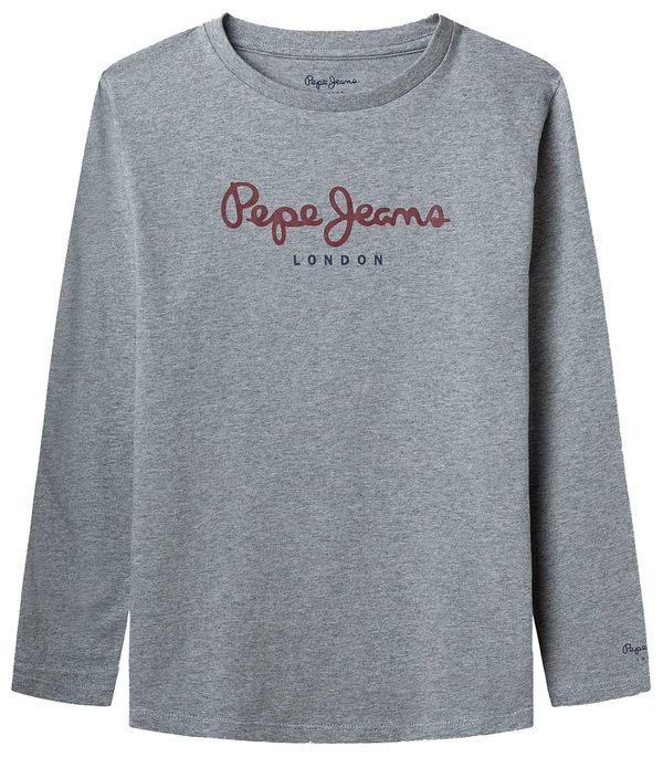 Pepe Jeans Pepe Jeans Тениска 'HERMAN'  сив меланж / червено / черно