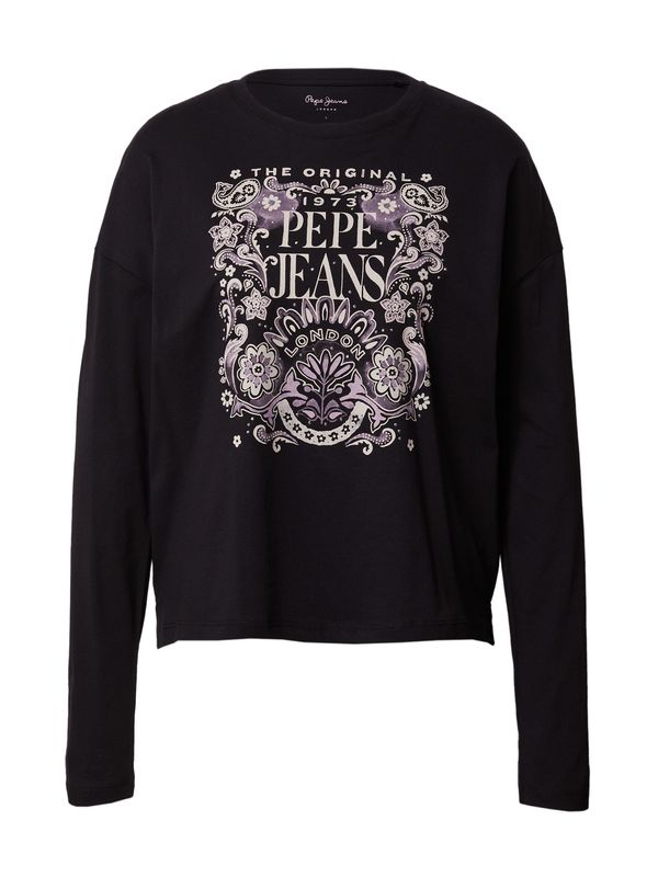 Pepe Jeans Pepe Jeans Тениска 'LULU'  люляк / черно