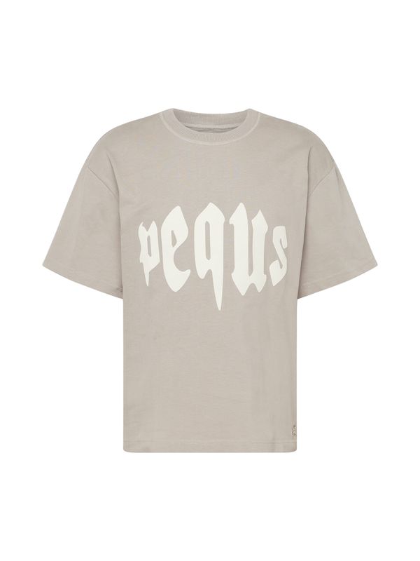 Pequs Pequs Тениска  сиво-бежово / бяло