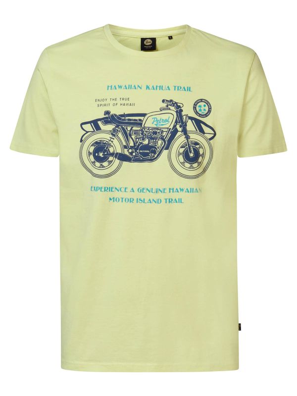 Petrol Industries Petrol Industries Тениска  лазурно синьо / тъмносиньо / лимоненожълто