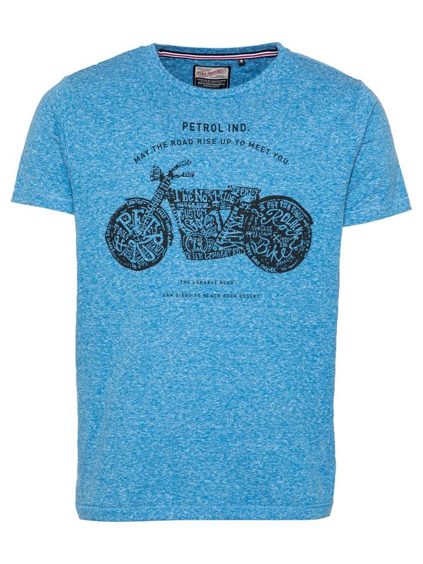 Petrol Industries Petrol Industries Тениска  синьо меланж / черно