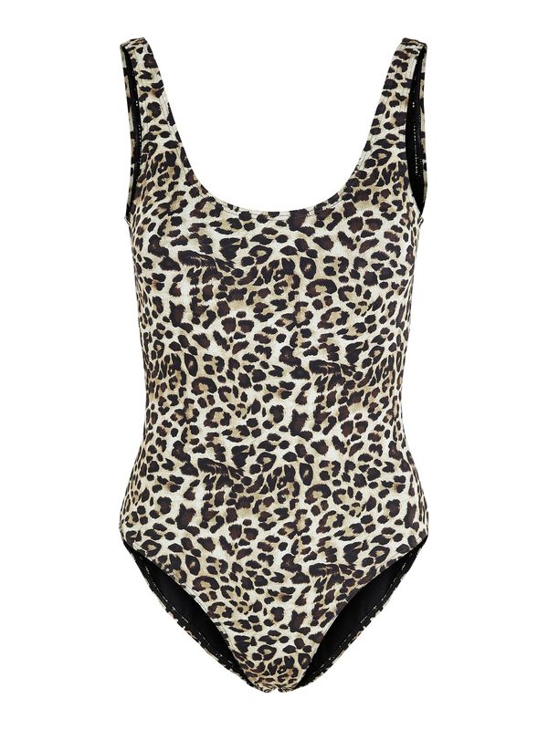 PIECES PIECES Бански костюм 'Vanessa'  тъмнокафяво / пастелно зелено / черно