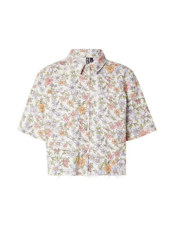 PIECES PIECES Блуза 'BLUME'  бежово / оранжево / пастелно оранжево / бледорозово