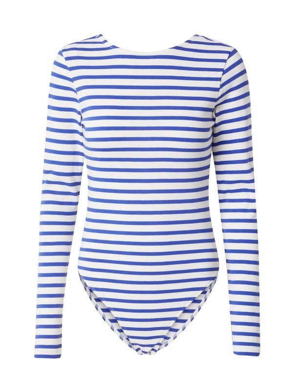 PIECES PIECES Блуза боди 'PCMIRAL'  синьо / бяло