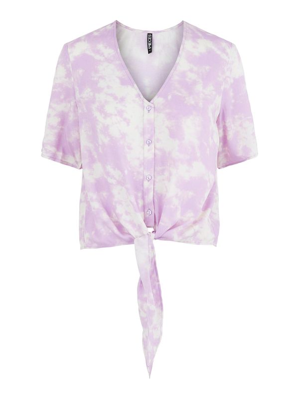 PIECES PIECES Блуза 'Nya'  орхидея / бяло