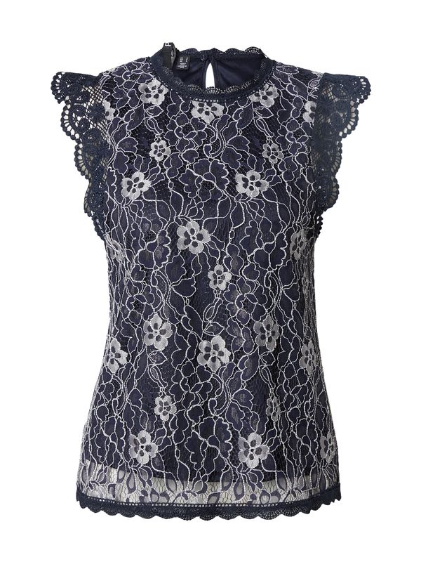 PIECES PIECES Блуза 'OLLINE'  нейви синьо / бяло