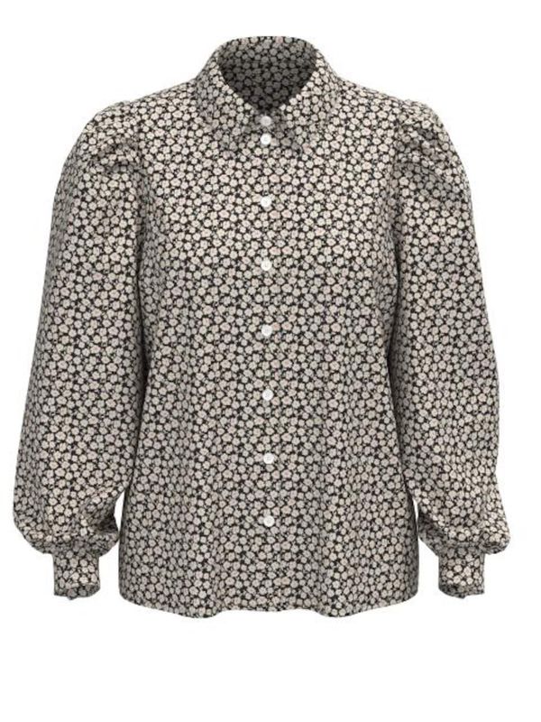 PIECES PIECES Блуза 'Sabine'  бежово / черно / бяло