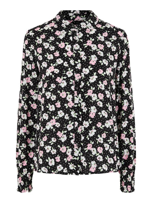 PIECES PIECES Блуза 'Vatilda'  светлозелено / бледорозово / черно / бяло