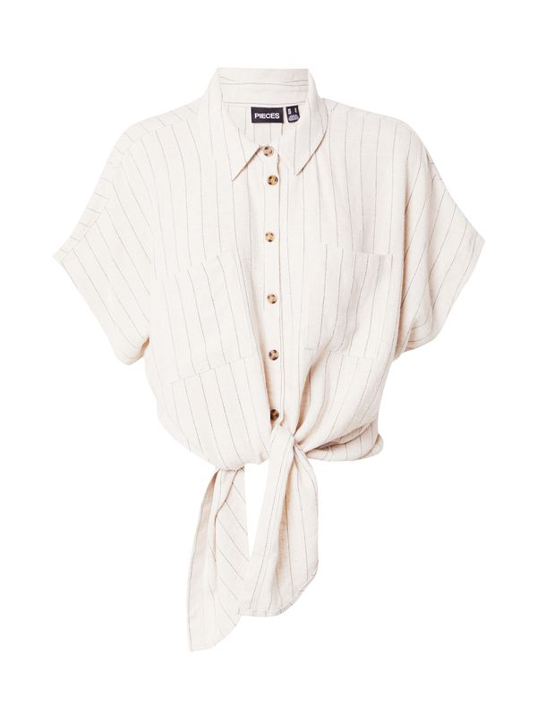 PIECES PIECES Блуза 'VINSTY'  бежово / сиво