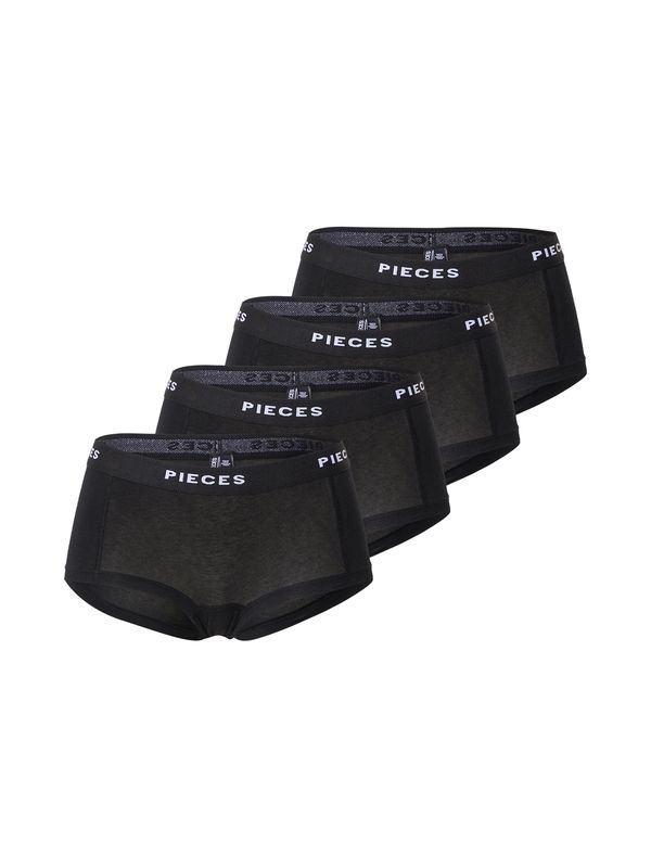 PIECES PIECES Дамски бикини  черно / бяло