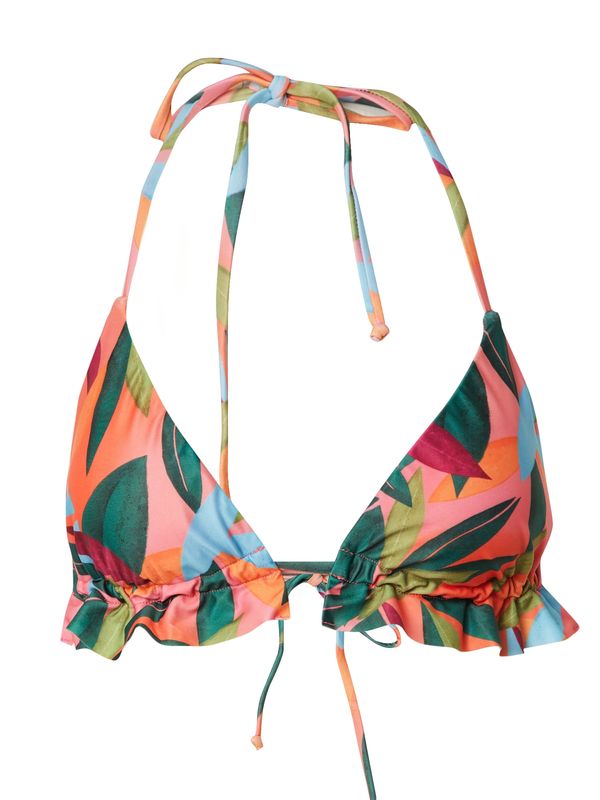 PIECES PIECES Горнище на бански 'AMANDA'  синьо / смарагдово зелено / сьомга / бледорозово