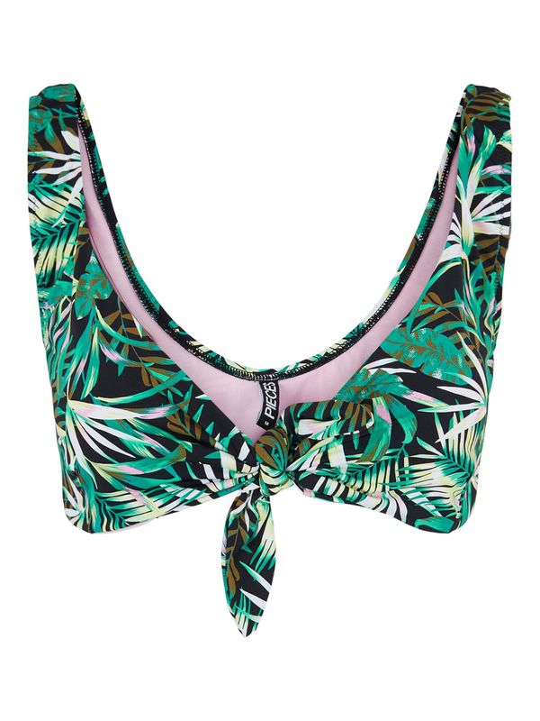 PIECES PIECES Горнище на бански 'Viola'  маслина / нефритено зелено / черно / бяло