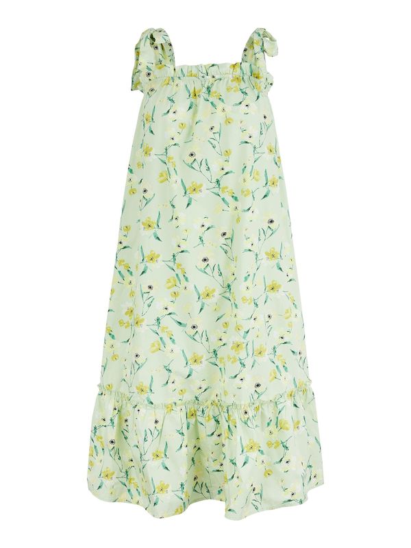PIECES PIECES Лятна рокля 'VLORA'  жълто / зелено / светлозелено