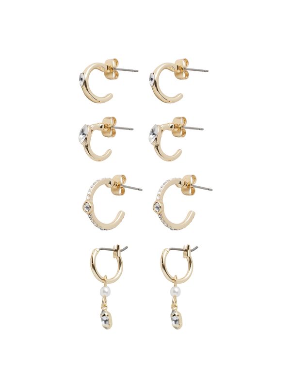 PIECES PIECES Обеци 'AHIA'  злато / прозрачно