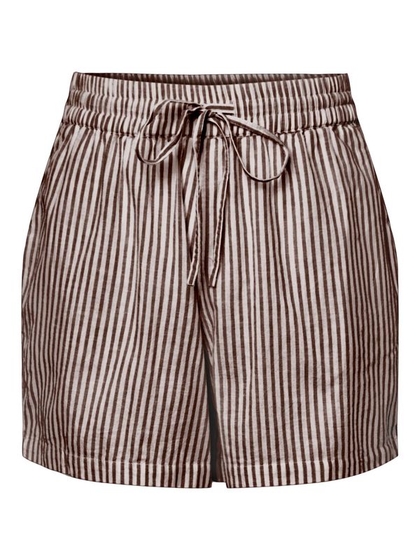 PIECES PIECES Панталон 'LORNA'  шоколад / бяло