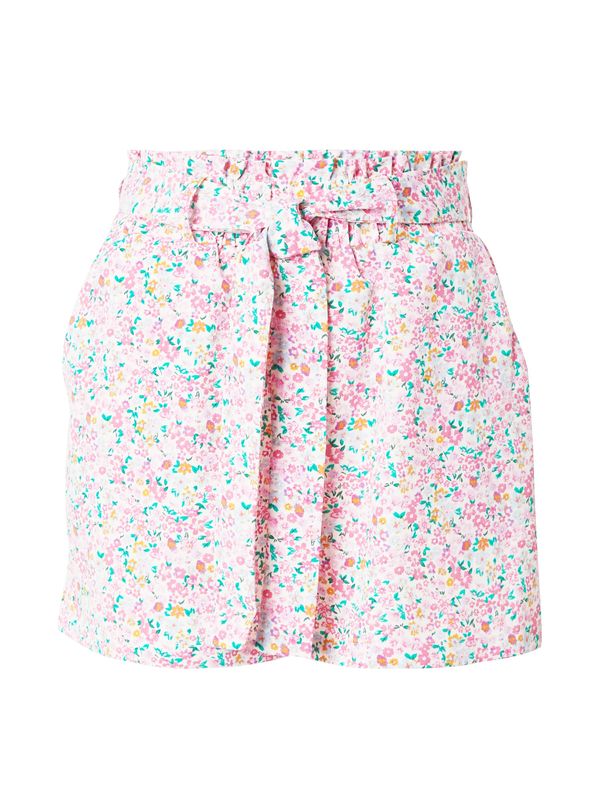 PIECES PIECES Панталон 'SADE'  зелено / оранжево / светлорозово / бяло