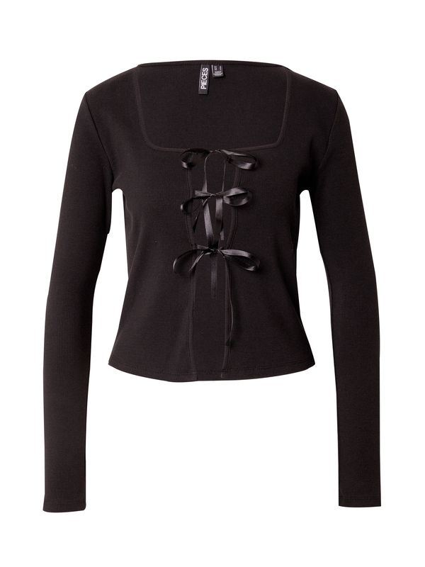 PIECES PIECES Плетена жилетка 'BONNIE'  черно