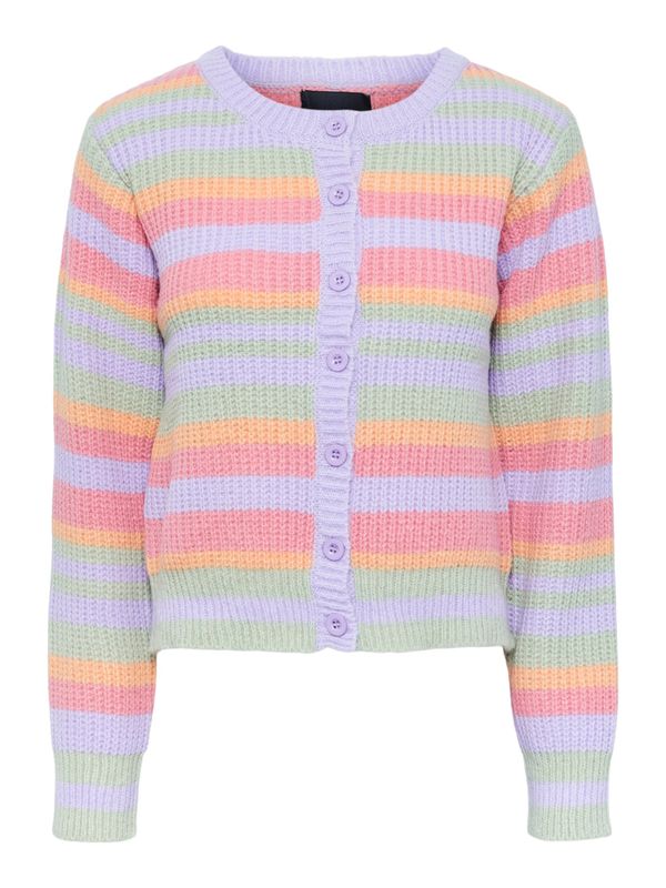 PIECES PIECES Плетена жилетка 'CALIFA'  светлозелено / лилав / оранжево / корал
