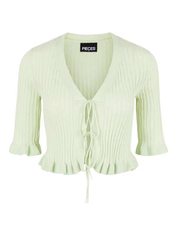 PIECES PIECES Плетена жилетка 'VELLA'  пастелно зелено