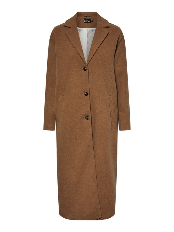 PIECES PIECES Преходно палто 'ALICE'  кафяв меланж