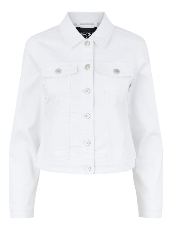 PIECES PIECES Преходно яке  бял деним