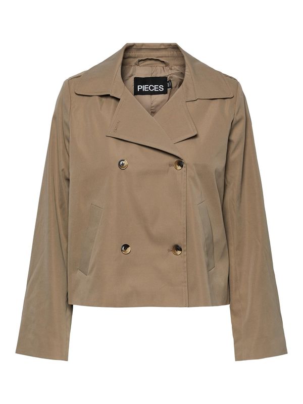 PIECES PIECES Преходно яке  сиво-бежово