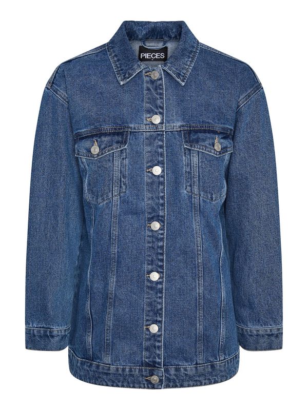 PIECES PIECES Преходно яке 'Tika'  син деним