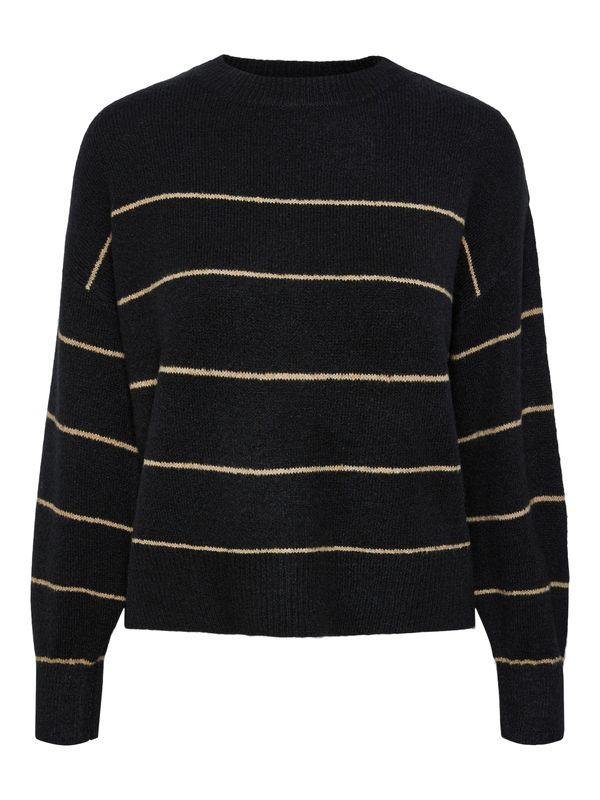 PIECES PIECES Пуловер 'BEVERLY'  бежово / черно