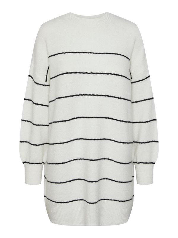 PIECES PIECES Пуловер 'BEVERLY'  черно / бяло