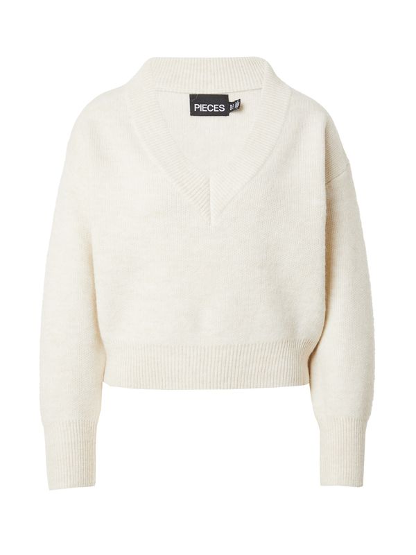 PIECES PIECES Пуловер 'FINE'  бяло