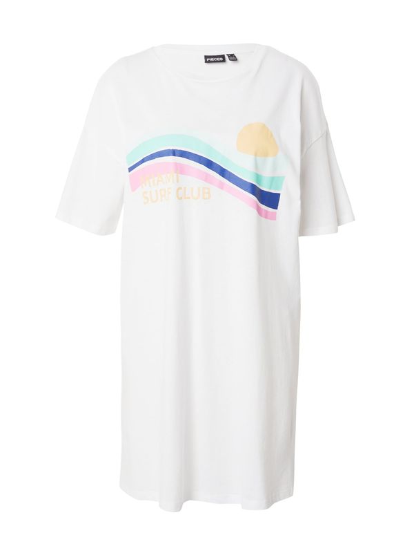 PIECES PIECES Рокля 'ABANDA'  синьо / светлооранжево / светлорозово / бяло