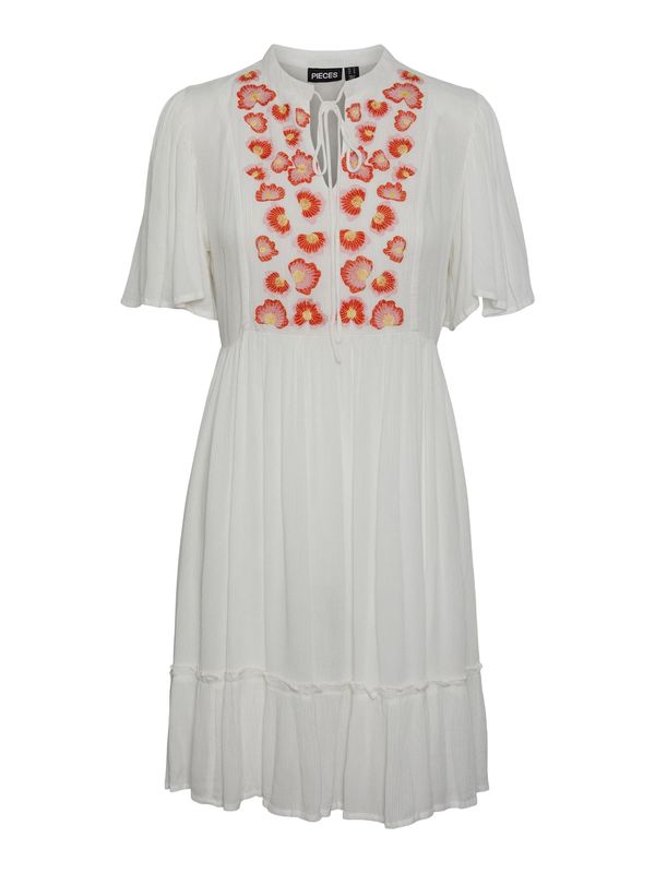 PIECES PIECES Рокля 'Kerstey'  жълто / бледорозово / огнено червено / естествено бяло