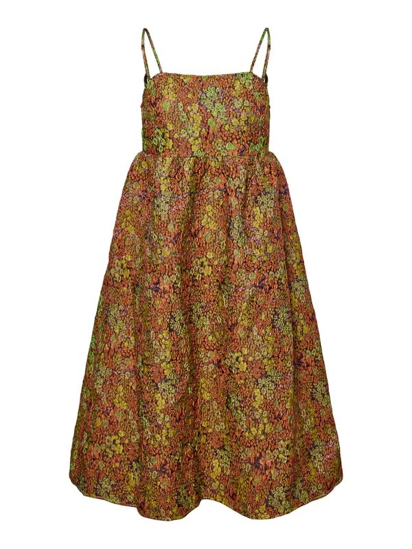 PIECES PIECES Рокля 'KHLOE'  горчица / маслина / корал / черно