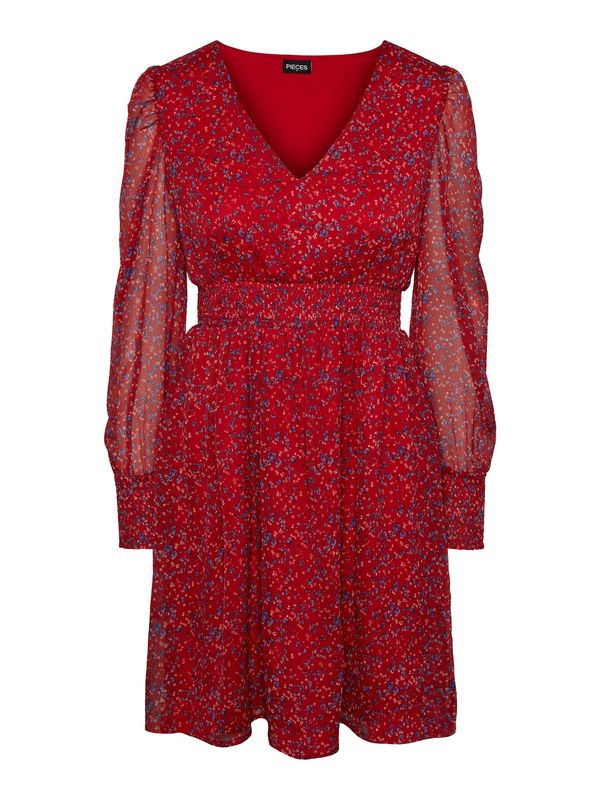 PIECES PIECES Рокля 'MYNTE'  нейви синьо / светлосиньо / пурпурно / бяло