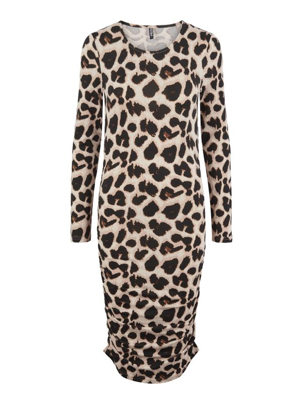 PIECES PIECES Рокля 'NALA'  светлобежово / кафяво / черно