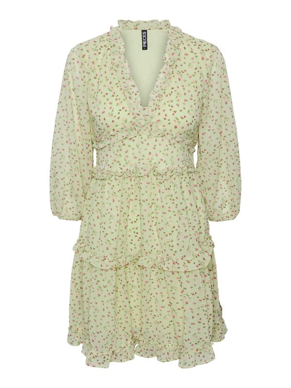 PIECES PIECES Рокля 'NANNA'  маслина / пастелно зелено / светлорозово