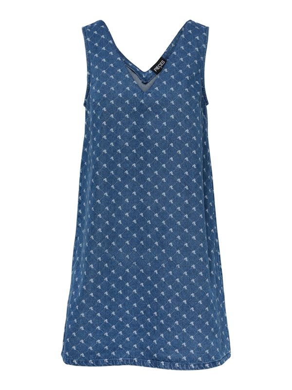 PIECES PIECES Рокля 'Nursel'  син деним / бяло