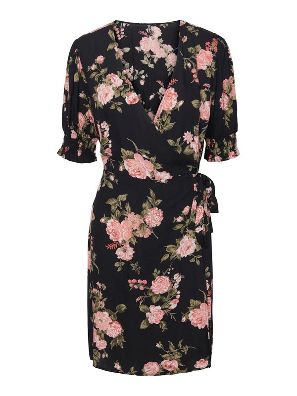 PIECES PIECES Рокля 'NYA'  зелено / бледорозово / черно / мръсно бяло