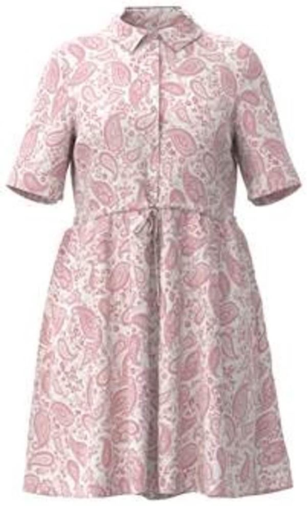 PIECES PIECES Рокля  розе / бяло