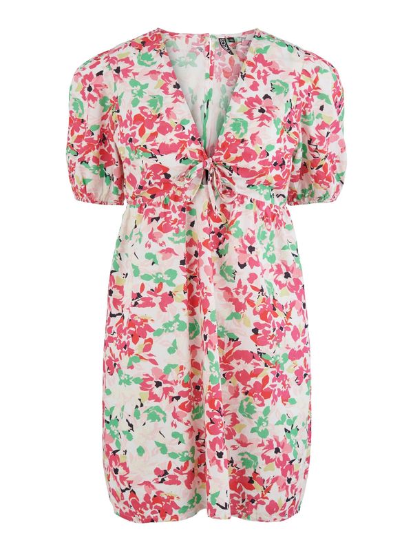 PIECES PIECES Рокля 'Shadow'  жълто / зелено / розово / бяло