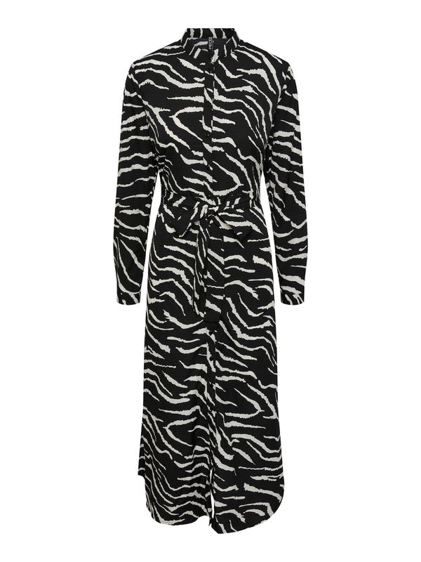 PIECES PIECES Рокля тип риза 'ASTI'  черно / бяло