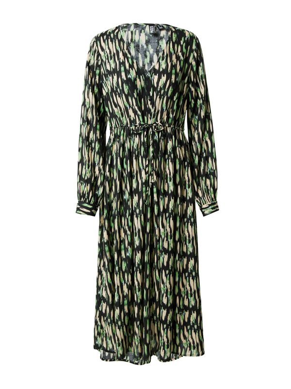 PIECES PIECES Рокля тип риза  бежово / светлосиньо / зелено / черно